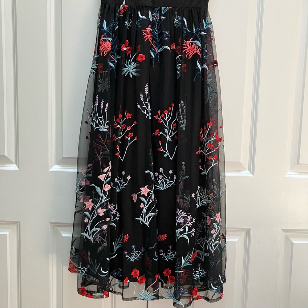 BHLDN Anthropologie Isabel Garcia "Vizelle Midi Dress" Floral Tulle Lace XS S - Picture 8 of 16